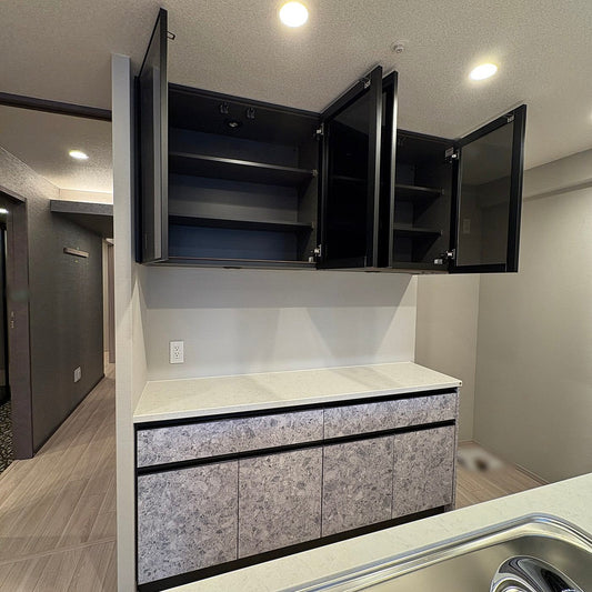 【KNK02】カップボード 食器棚 キッチン収納 キッチンボード W1710 モデルルーム展示設置品