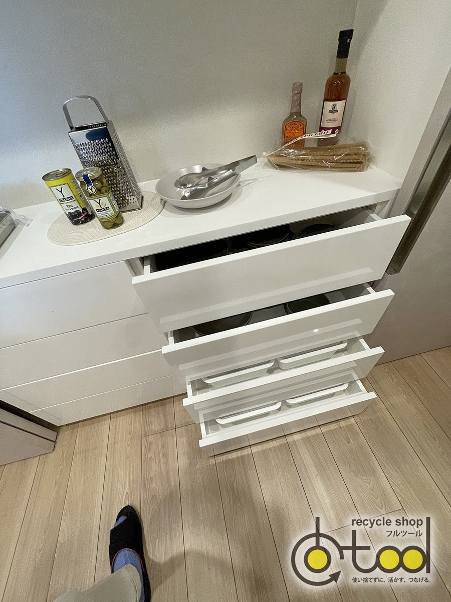 【ERO35】システムカップボード 食器棚 キッチン収納 キッチンボード/一体型/W2030×H2200×D350/モデルルーム展示設置品