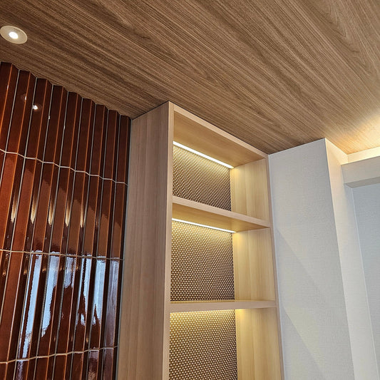 【SKG55】造作 ダイニングボード シェルフ+キャビネット 照明付き