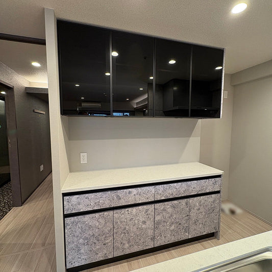 【KNK02】カップボード 食器棚 キッチン収納 キッチンボード W1710 モデルルーム展示設置品