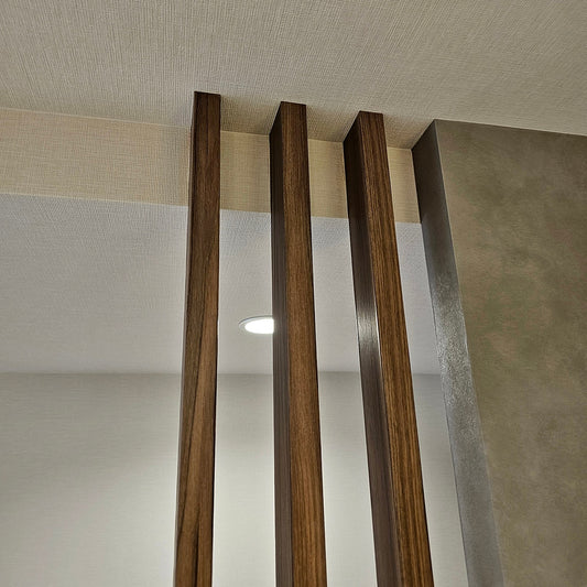 【HMC33】袖壁ルーバー 室内装飾 内装 インテリア 縦格子3本 モデルルーム展示設置品