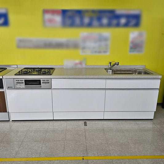 【Y2-2】特注品 I型 システムキッチン 右シンク 天板アクリル樹脂 W2550