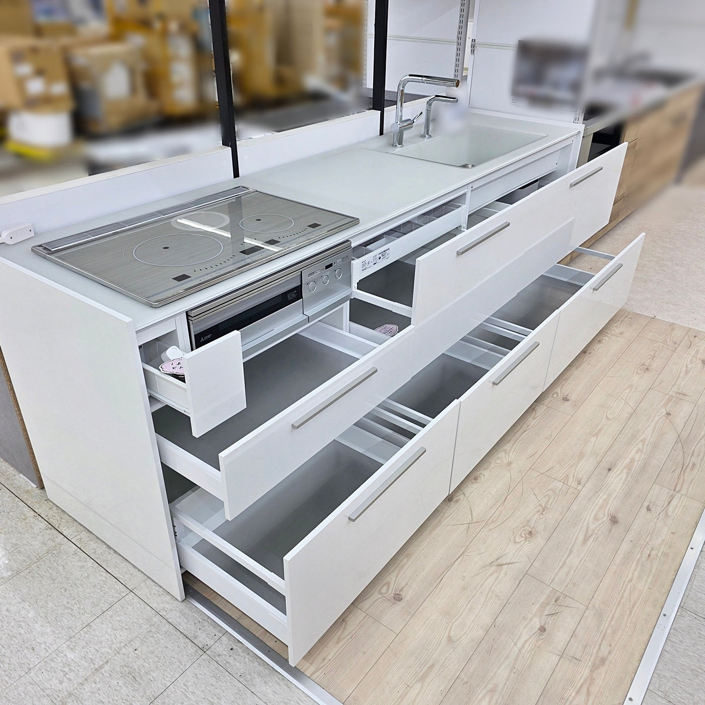 【Y13-1】TOTO I型 システムキッチン 右シンク 間口2580