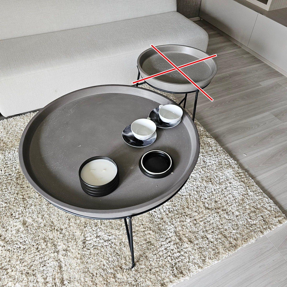 【PSF11】moda en casa モーダ・エン・カーサ コーヒーテーブル APOLLO アポロ コンクリート