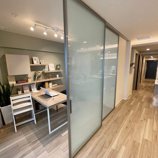 【SCK28】 RAIKI ガラス吊戸3枚組 上吊引戸 デザインガラス戸 スライドドア W1080×H2445×D35(×3枚)