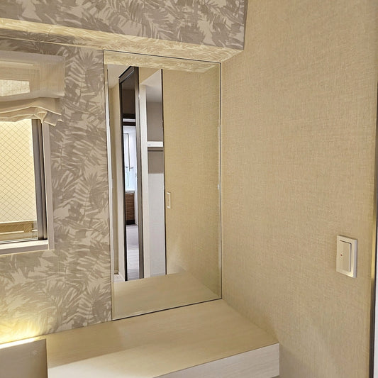 【HMC12】造作 ミラー 鏡 ウォールミラー 姿見 壁面鏡 モデルルーム展示品