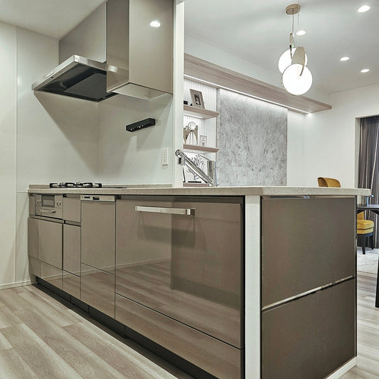 【JTK01】タカラスタンダード ペニンシュラ型(欠込み有) システムキッチン+カップボードセット 右シンク