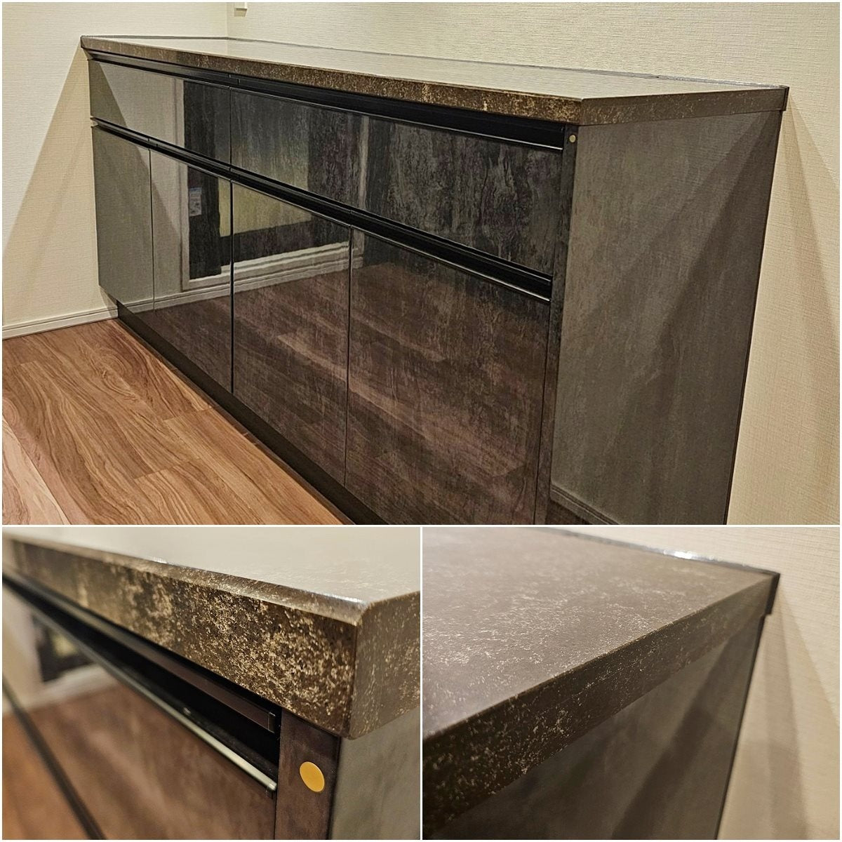 【KTB03_1】タカラスタンダード ペニンシュラ型(欠込み有) システムキッチン+カップボードセット 左シンク ハイグレードモデル