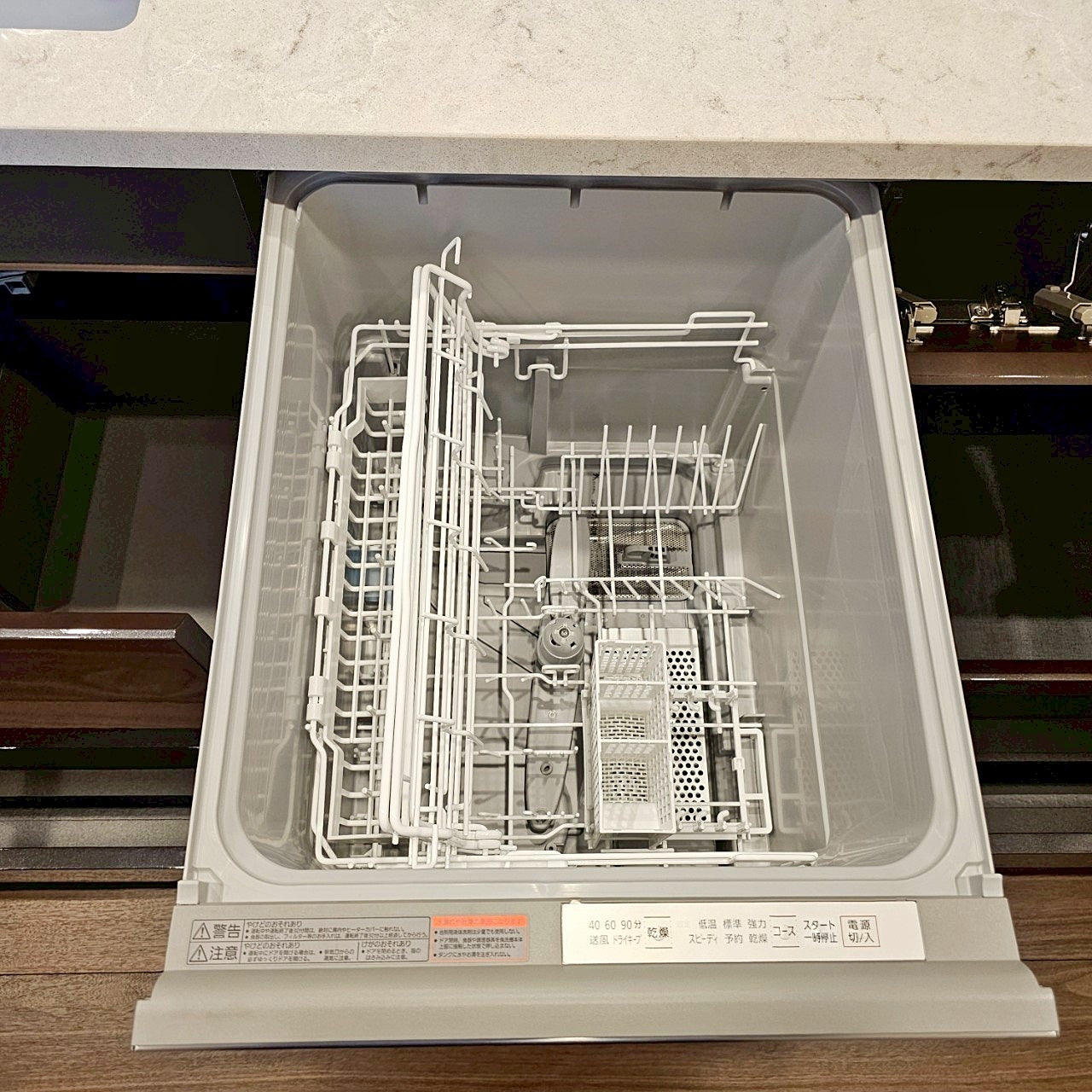【JSK18】システムキッチン(欠込み有) 左シンク/食洗機/レンジフード/ガスコンロ/水栓/W2980/モデルルーム展示設置品