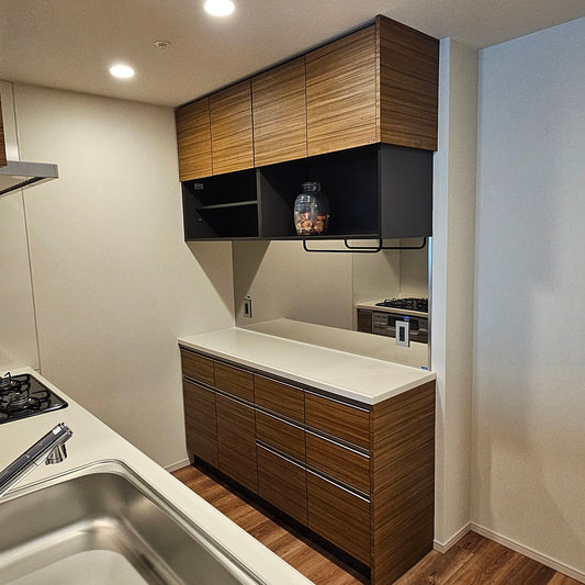 【PFK16】タカラスタンダード製 カップボード 食器棚 キッチン収納 キッチンボード W1535 モデルルーム展示設置品