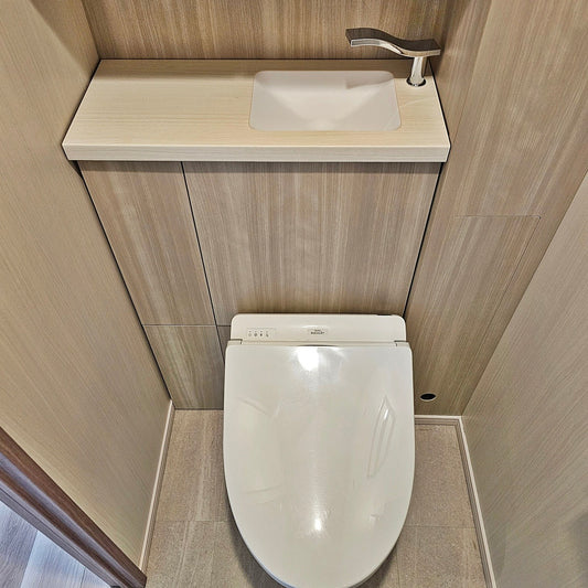 【PFK06】TOTO製 手洗い付き 組合せトイレ/ウォシュレットJS TCF2232/CS211BDPR/壁排水/2022年/モデルルーム展示設置品