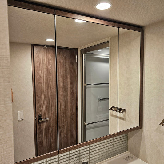 【RFF04】タカラスタンダード製 ミラーキャビネット付き洗面化粧台/三面鏡/W1200