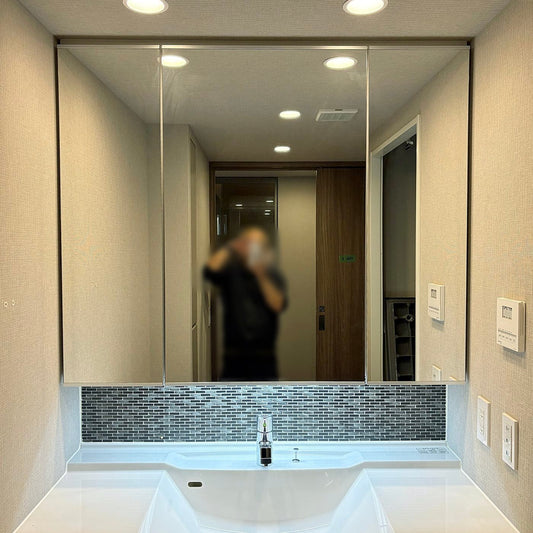 【ROK03】タカラスタンダード製 ミラーキャビネット付き洗面化粧台/三面鏡/W1200/モデルルーム展示設置品