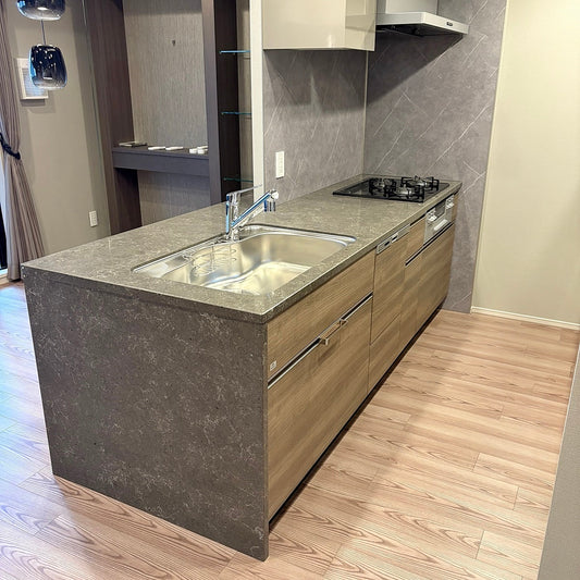 【ROK01】タカラスタンダード ペニンシュラ型(欠込み有) システムキッチン 左シンク W2430 ハイグレードモデル