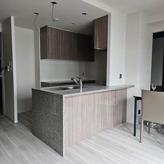 【PSF01_1】タカラスタンダード ペニンシュラ型(欠込み有) システムキッチン+カップボード 右シンク