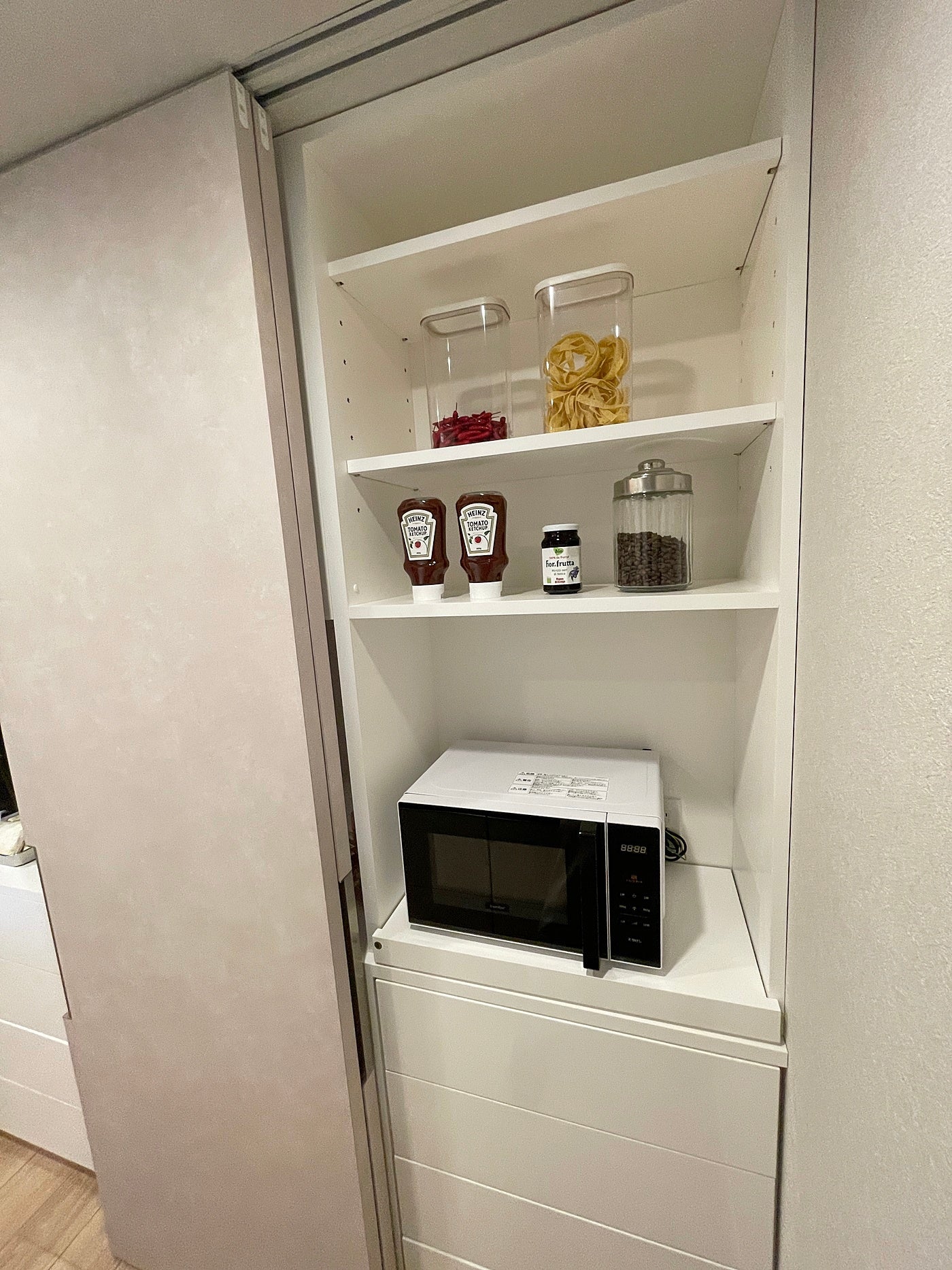 【ERO35】システムカップボード 食器棚 キッチン収納 キッチンボード/一体型/W2030×H2200×D350/モデルルーム展示設置品