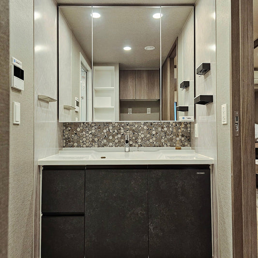 【SKG30】タカラスタンダード製 ミラーキャビネット付き洗面化粧台/三面鏡/W1200/モデルルーム展示設置品