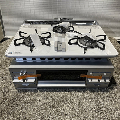 【TS4_17】 未使用品/タカラ ガスコンロ/ハイパーガラスコート トップ 3口 片面焼きグリル