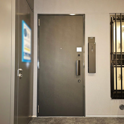 【SKG01】日本フネン製 枠付き 玄関ドア 左吊 鍵1本 インターホン子機親機セット