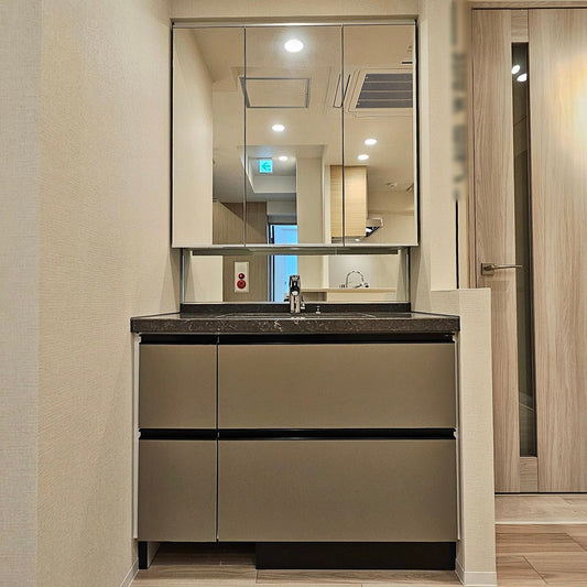 【RTK02】タカラスタンダード ミラーキャビネット付き洗面化粧台 三面鏡 W1000