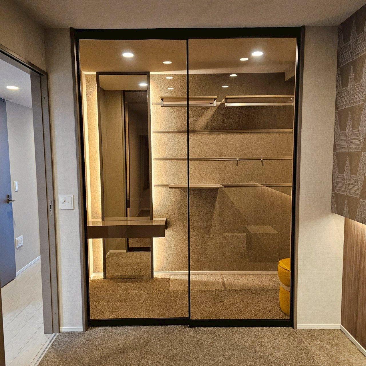 【YLS14】ガラススライドドア 吊り戸 2枚 上吊