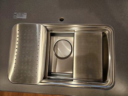 【12-2HIMI】タカラスタンダード ペニンシュラ型(欠込み有) システムキッチン＋カップボードセット 右シンク_欠込み有 間口2630