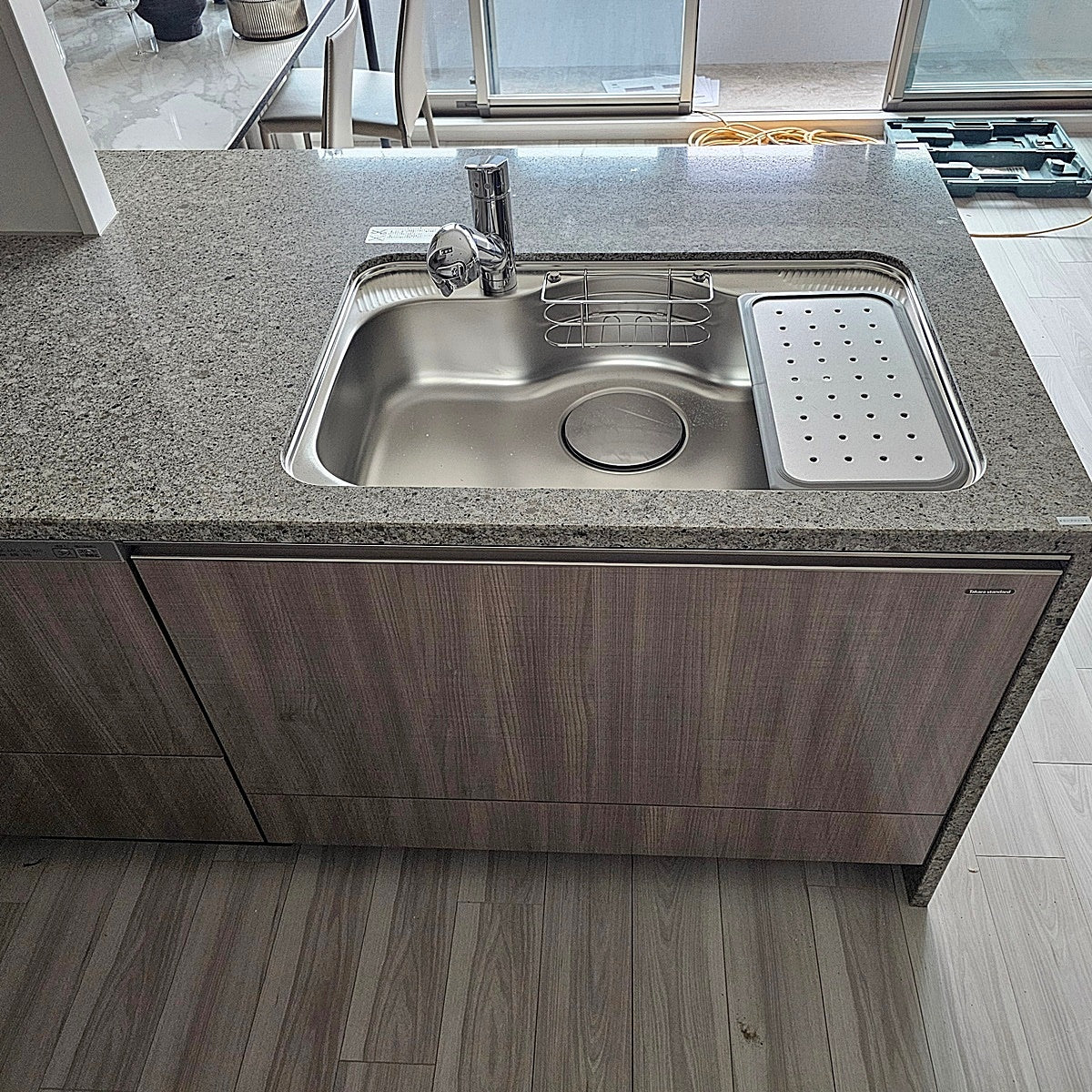 【PSF01_1】タカラスタンダード ペニンシュラ型(欠込み有) システムキッチン＋カップボード 右シンク
