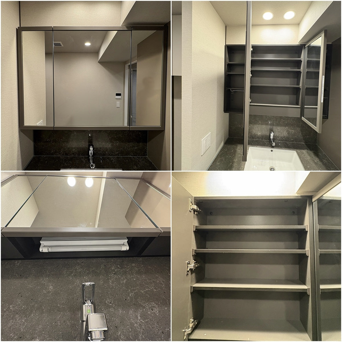 【RAR03】高級品 タカラスタンダード ハイグレード洗面化粧台 アンダーカウンターボウル 三面鏡キャビネット トールユニット モデルルーム展示