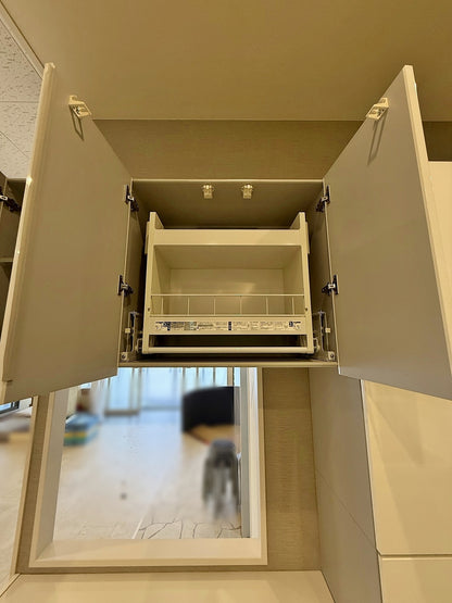 【FHH01_1】ノーリツ I型システムキッチン(水通し有)＋カップボードセット/キッチンW2560・食器棚W1970/設置使用品