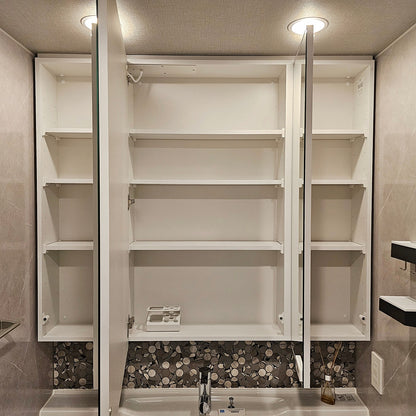 【SKG30】タカラスタンダード製 ミラーキャビネット付き洗面化粧台/三面鏡/W1200/モデルルーム展示設置品