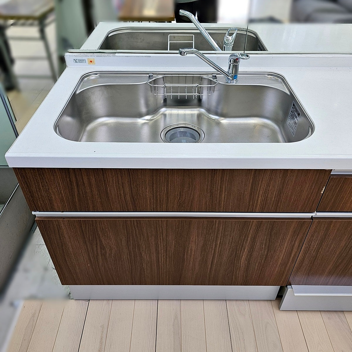 【Y9-7】ハウステック I型 システムキッチン 左シンク 間口2550 アクリル樹脂天板