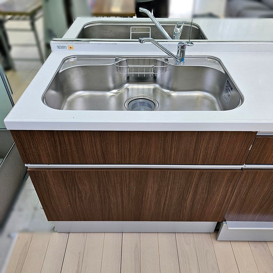 【Y9-7】ハウステック I型 システムキッチン 左シンク 間口2550 アクリル樹脂天板