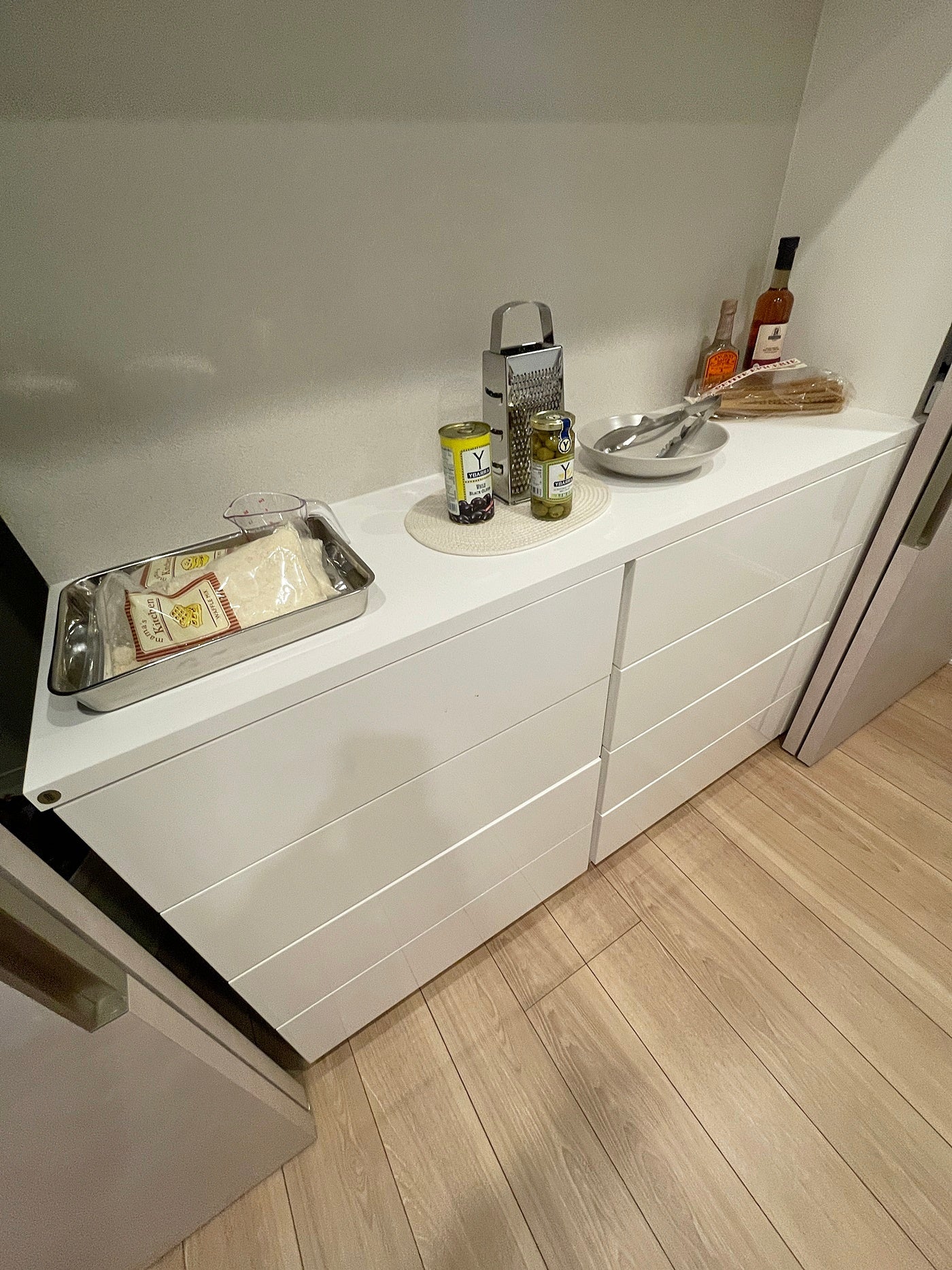 【ERO35】システムカップボード 食器棚 キッチン収納 キッチンボード/一体型/W2030×H2200×D350/モデルルーム展示設置品