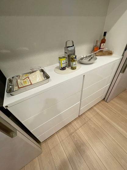 【ERO35】システムカップボード 食器棚 キッチン収納 キッチンボード/一体型/W2030×H2200×D350/モデルルーム展示設置品