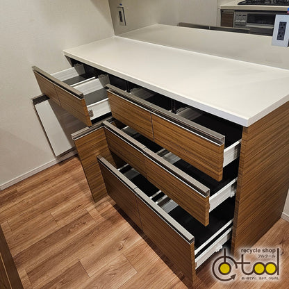 【PFK16】タカラスタンダード製 カップボード 食器棚 キッチン収納 キッチンボード W1535 モデルルーム展示設置品
