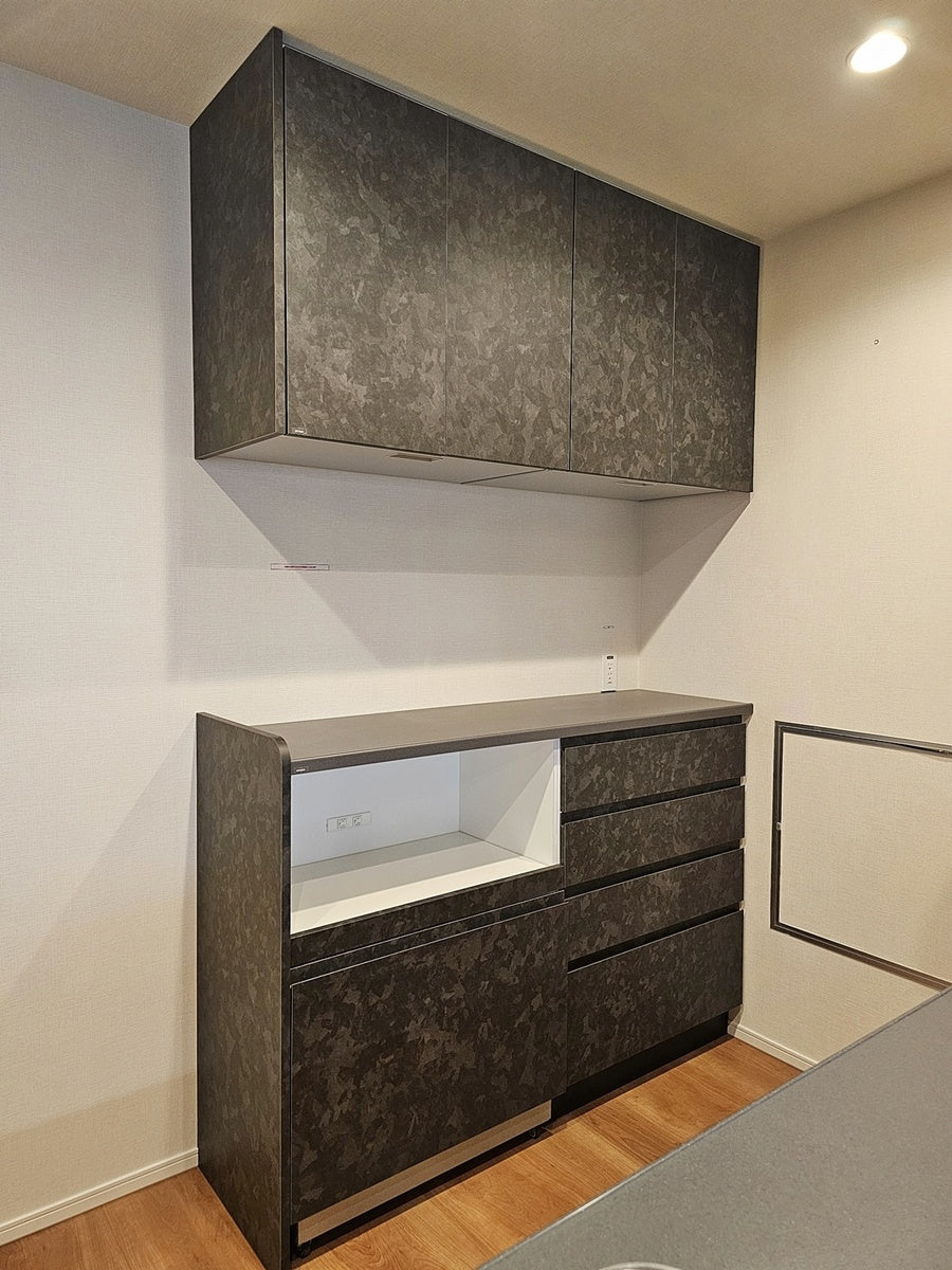 【12-2HIMI】タカラスタンダード ペニンシュラ型(欠込み有) システムキッチン＋カップボードセット 右シンク_欠込み有 間口2630