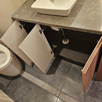 【NSK07】トイレ手洗い台 タカラスタンダード:手洗い台キャビネット/TOTO 陶器ボウル/変形ミラー