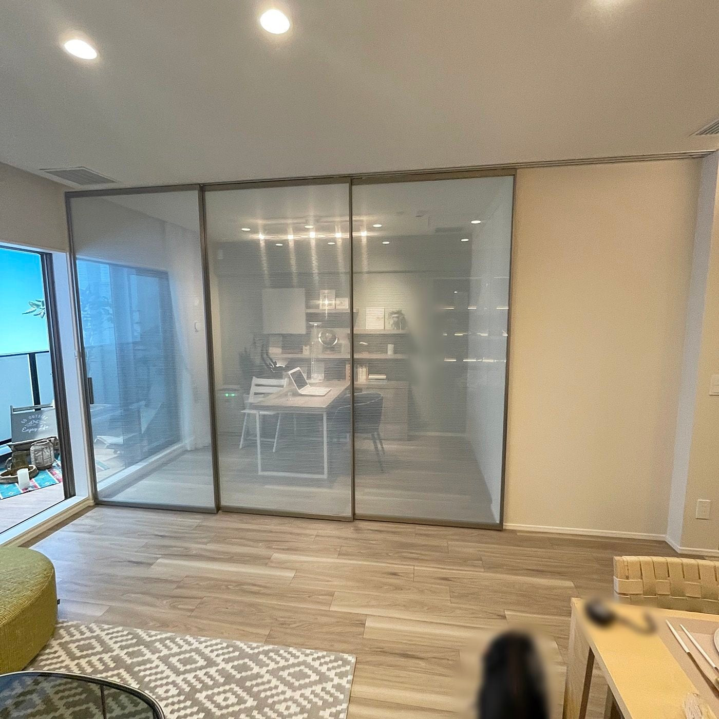 【SCK28】  RAIKI ガラス吊戸3枚組 上吊引戸 デザインガラス戸 スライドドア　W1080×H2445×D35(×3枚)