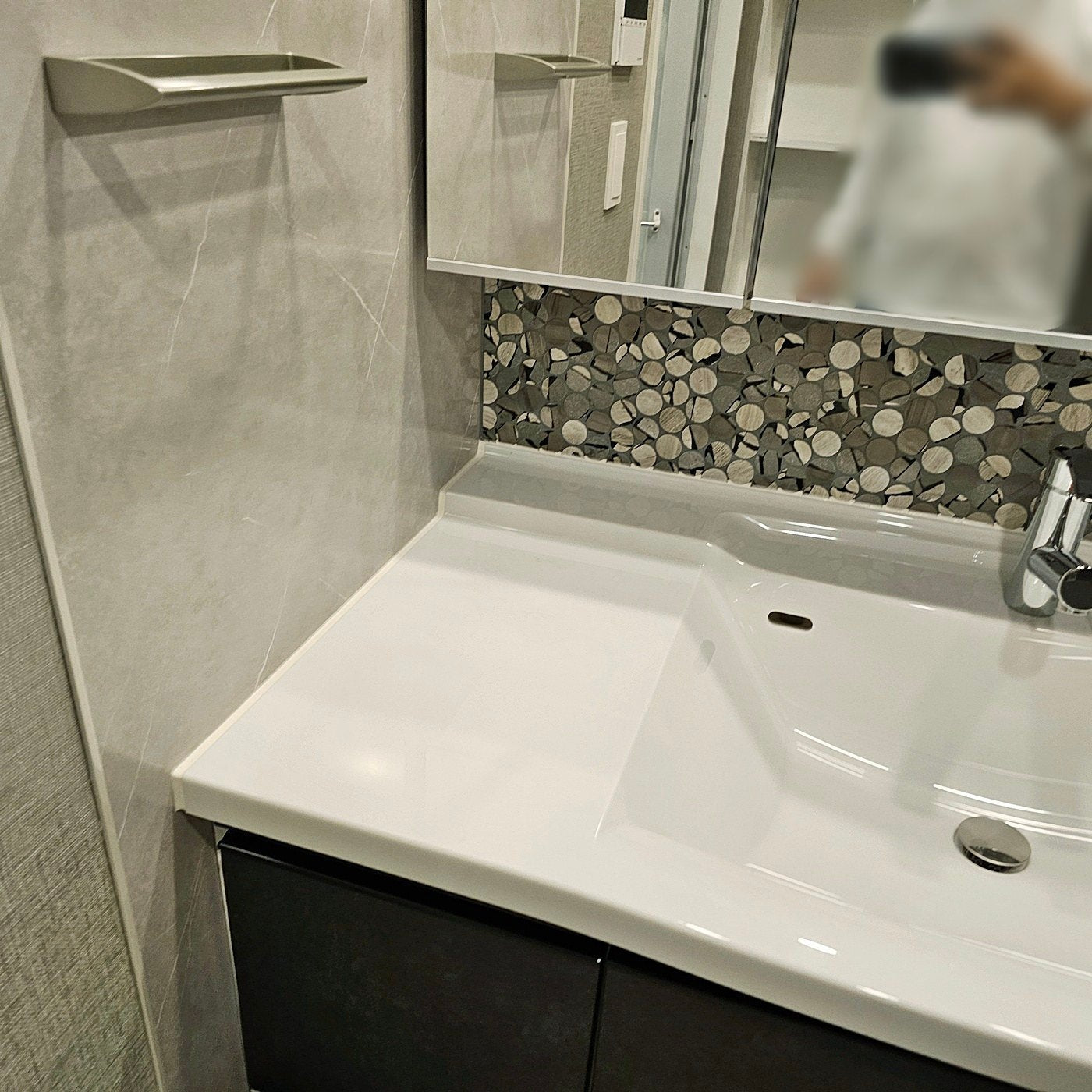 【SKG30】タカラスタンダード製 ミラーキャビネット付き洗面化粧台/三面鏡/W1200/モデルルーム展示設置品