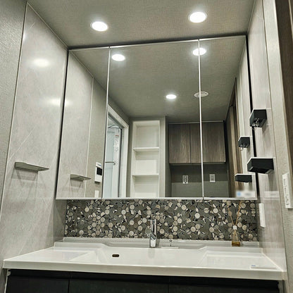 【SKG30】タカラスタンダード製 ミラーキャビネット付き洗面化粧台/三面鏡/W1200/モデルルーム展示設置品