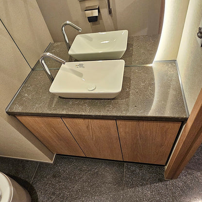 【NSK07】トイレ手洗い台 タカラスタンダード:手洗い台キャビネット/TOTO 陶器ボウル/変形ミラー