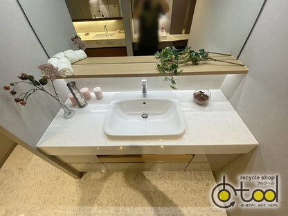■専用出品(ドイ様)■タカラスタンダード製 ミラー付き洗面化粧台/水栓 hansgrohe/ボウル セラトレーディング/W1500/ショールーム展示設置品【TSN23】